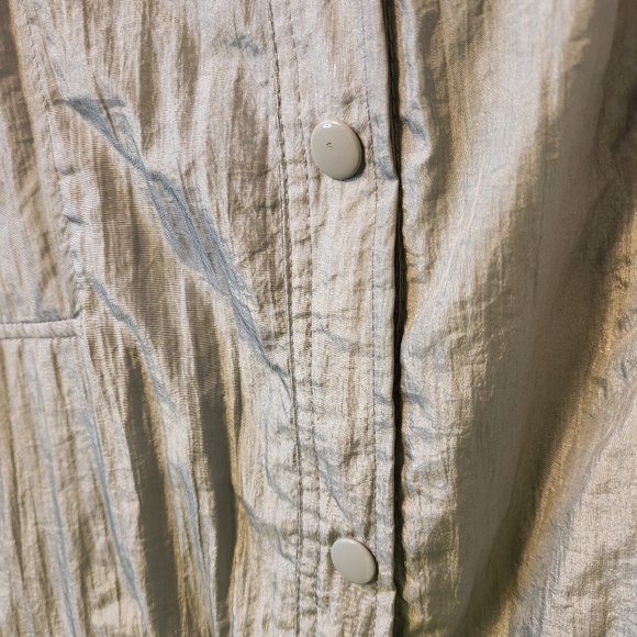✨ Vintage Y2K Crinkle Nylon Jacket Metallic XL 🧥 - Picture 4 of 7